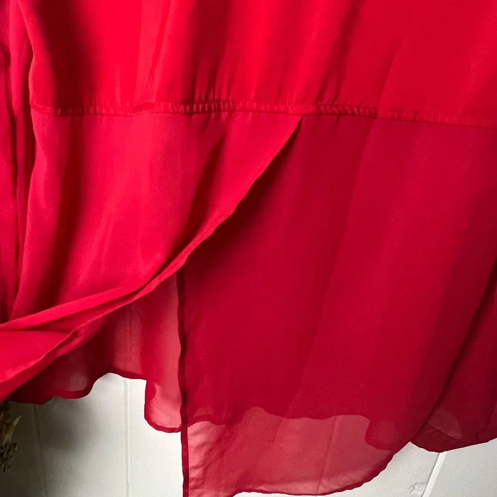 Free People The Best of Both Worlds Women's Red Blouse - size L - Picture 10 of 12